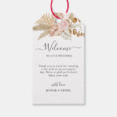 Neutral Palm and Pampas Flower Decor Wedding Cadeaulabel (Voorkant)
