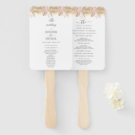 Neutral Palm and Pampas Flower Decor Wedding Handwaaier