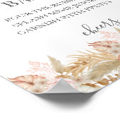 Neutral Palm and Pampas Flower Decor Wedding Poster (Hoek)