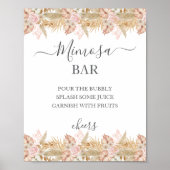 Neutral Palm and Pampas Flower Decor Wedding Poster (Voorkant)