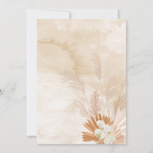 Neutral Pampas Baby Brunch Baby shower Kaart (Achterkant)