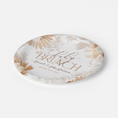 Neutral Pampas Baby Brunch Baby shower Papieren Bordje (Gekanteld)