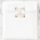 Neutral Pampas Baby Brunch Bedankt Vierkante Sticker (Tas)