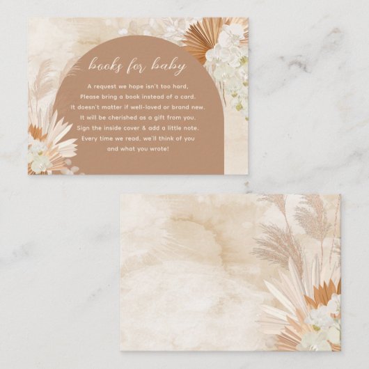 Neutral Pampas boeken voor Baby Kaart (Voorkant / Achterkant)