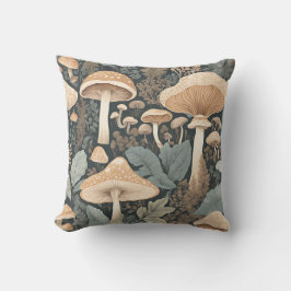 Neutral Pastel Mushroom Natuur Foliage Kussen