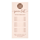 Neutral Peach en bruine Logo | Prijslijstservices Reclamekaart (Voorkant)