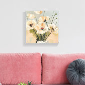 Neutral Peach Poppies Vaas Canvas (Insitu (Woonkamer))