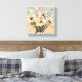 Neutral Peach Poppies Vaas Canvas Afdruk (Insitu (Slaapkamer))