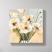 Neutral Peach Poppies Vaas Canvas Afdruk (Voorkant)
