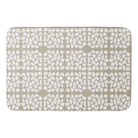 Neutral Pebble en witte Tegel Print Elegant Badmat (Voorkant)
