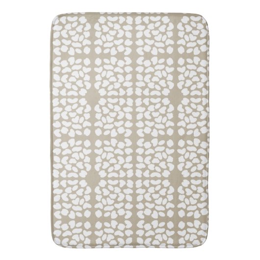 Neutral Pebble en witte Tegel Print Elegant Badmat (Voorkant Verticaal)
