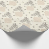 Neutral Pine & Ornamenten Kerst Cadeaupapier (Hoek)