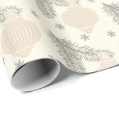 Neutral Pine & Ornamenten Kerst Cadeaupapier (Rol Hoek)