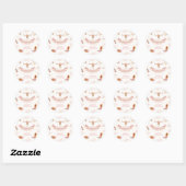 Neutral Pink Boho Wild West Cowgirl Baby shower Ronde Sticker (Vel)
