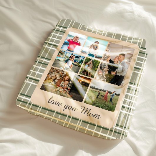 Neutral Plaid Kinder Meerdere foto's Monogram Fleece Deken