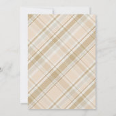 Neutral Plaid koets tweeling baby shower Kaart (Achterkant)