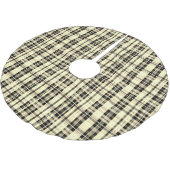 Neutral Plaid Sepia Tone Black Beige Kerstboom Rok (Gekanteld)