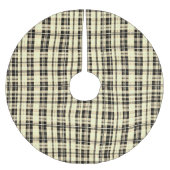 Neutral Plaid Sepia Tone Black Beige Kerstboom Rok (Voorkant)