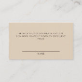 Neutral Poppin Champagne Luier Raffle Baby shower Informatiekaartje (Achterkant)