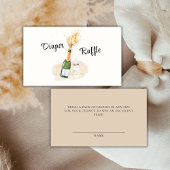 Neutral Poppin Champagne Luier Raffle Baby shower Informatiekaartje