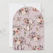 Neutral Pumpkin Floral Arch Dusty Roos Baby shower Kaart (Achterkant)
