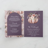 Neutral Pumpkin Floral QR Code Pale Purple Wedding (Binnen)