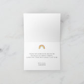Neutral Rainbow Baby Shower Thank You Card Bedankkaart (Binnen)