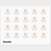 Neutral Rainbow Custom Name Baby shower Ronde Sticker (Vel)