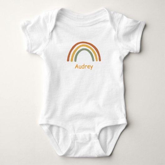 Neutral Rainbow Custom Name Romper (Voorkant)