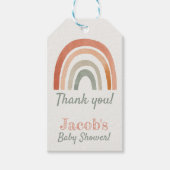 Neutral Rainbow Dank je wel Baby shower Cadeaulabel (Voorkant)