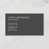 Neutral Real Estate Agent Photo Professional Visitekaartje (Achterkant)