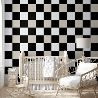 Neutral Retro Checkerboard Behang