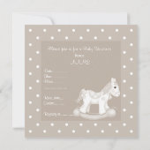 NEUTRAL ROCKING HORSE BABY SHOWER INVITATION KAART (Achterkant)