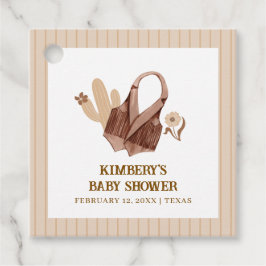 Neutral Rustic Boho Cactus Cowgirl Baby shower Bedankjes Labels
