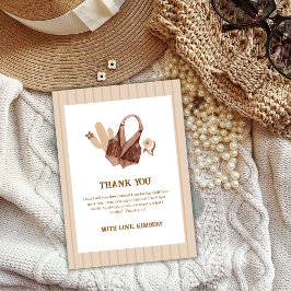 Neutral Rustic Boho Cactus Cowgirl Baby shower Bedankkaart