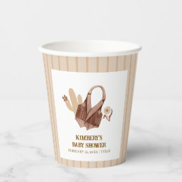 Neutral Rustic Boho Cactus Cowgirl Baby shower Papieren Bekers