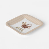 Neutral Rustic Boho Cactus Cowgirl Baby shower Papieren Bordje (Gebogen)