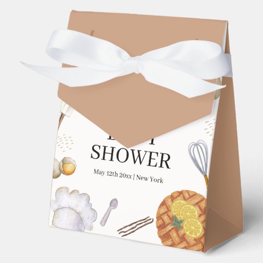 Neutral Rustic Cutie Baking Pie Baby shower Bedankdoosjes (Voorkant)