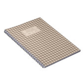 Neutral Rustic Gingham Small Business Notitieboek (Rechterzijde)