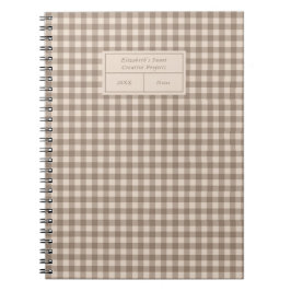 Neutral Rustic Gingham Small Business Notitieboek