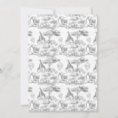 Neutral Safari Animal Elegant Toile Baby shower Kaart (Achterkant)