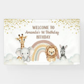 Neutral Safari Animals 1st Birthday Welcome Banner (Horizontaal)