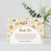 Neutral Safari Animals Wild One First Birthday Bedankkaart (Staand voorkant)