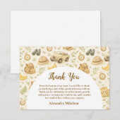 Neutral Safari Animals Wild One First Birthday Bedankkaart (Voorkant / Achterkant)
