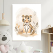 Neutral Safari Boho Tiger Nursery Kids Poster