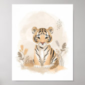 Neutral Safari Boho Tiger Nursery Kids Poster (Voorkant)