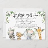 Neutral Safari Dieren Baby shower Uitnodiging (Voorkant)