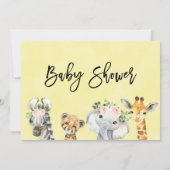 Neutral Safari Dieren Baby shower Uitnodiging (Achterkant)