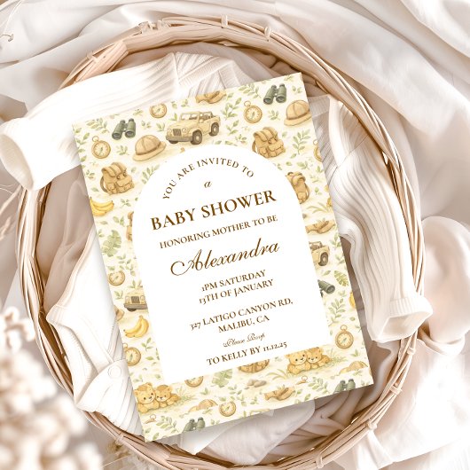 Neutral Safari Jungle Baby Shower Kaart