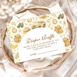 Neutral Safari Jungle Diapper Raffle Informatiekaartje<br><div class="desc">A sweet storybook-style safari design featuring gentle watercolor baby animals including lions, giraffes, and elephants surrounded by soft jungle greenery and delicate botanical details. The warm neutral palette of cream, honey gold, and soft olive creates a timeless nature-inspired aesthetic, while the elegant arched layout leaves beautiful space for personalized event...</div>
